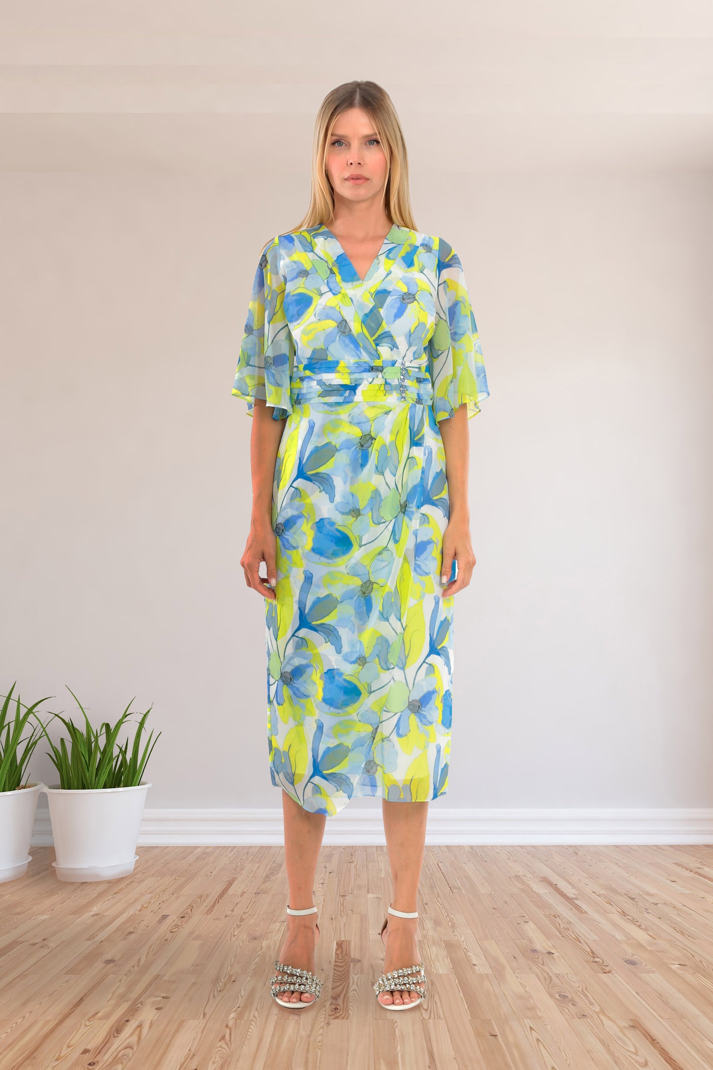 Lizabella 2026 Lime Patterned Dress