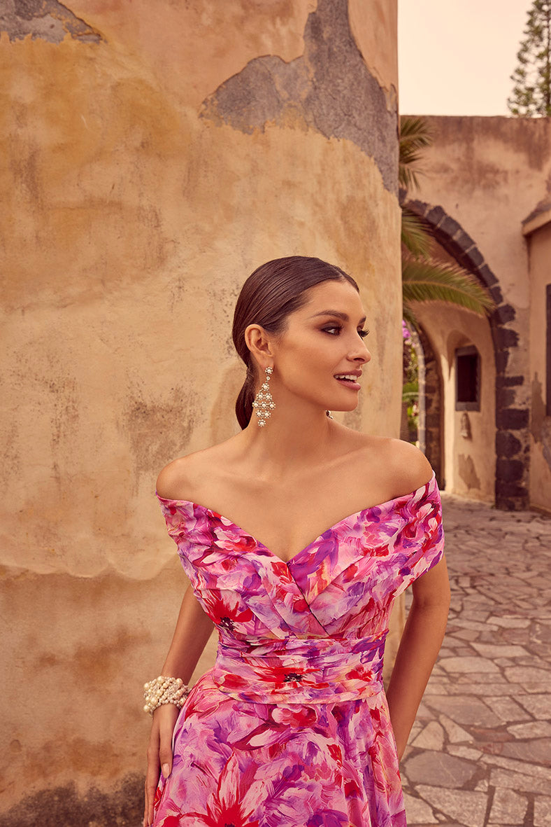 Veni Infantino 36104 Fuchsia Floral A Line Dress