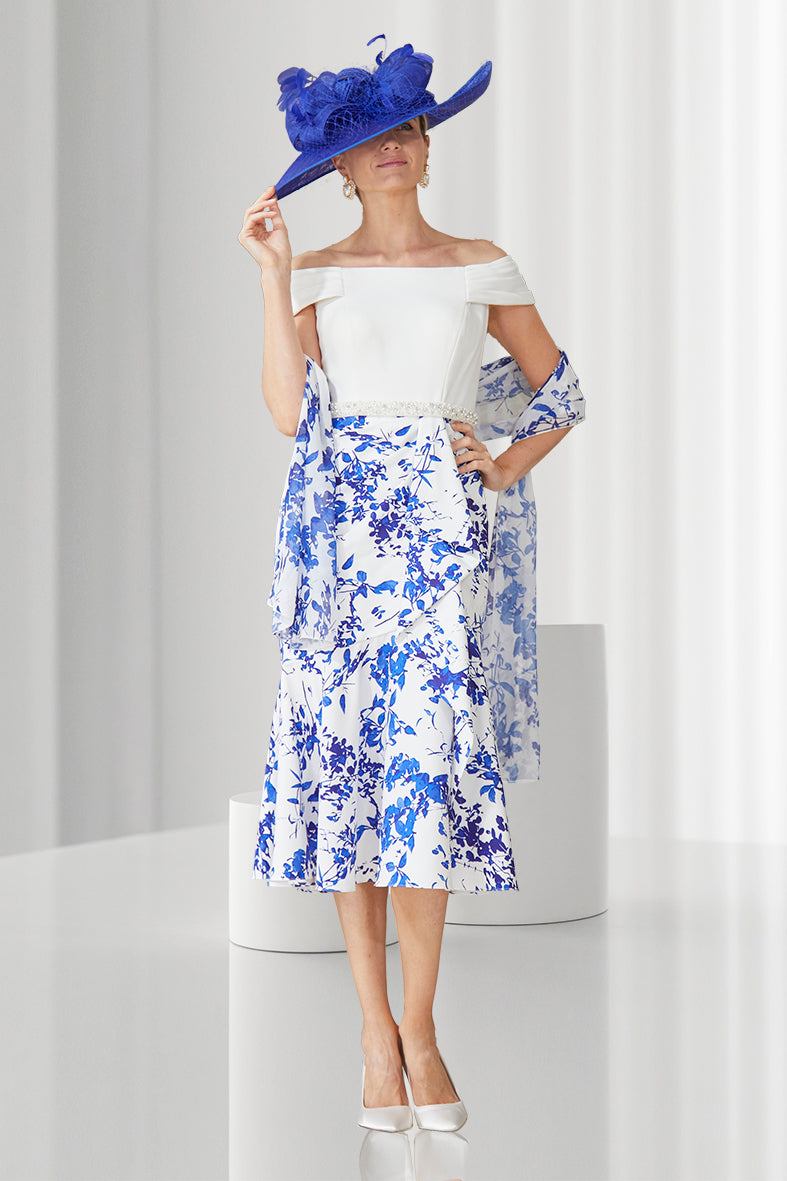 John Charles 66507 Bluebell Dress & Matching Shawl