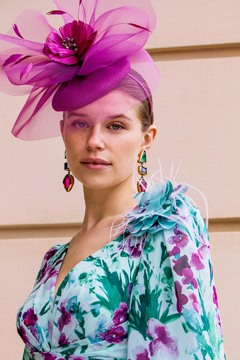 Couture Club 1G1N7 Purple / Mint A Line Dress
