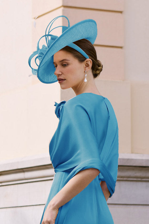 Couture Club 1G260 Petrol A Line Sash mother of the bride dress