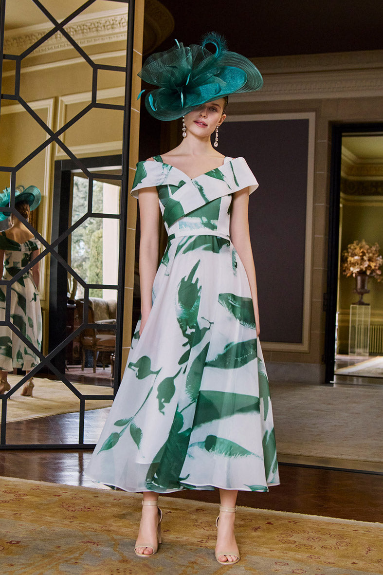 Couture Club 1G2M8 Green Ivory A Mother Of The Bride A Line Dress – The  Rose Wardrobe