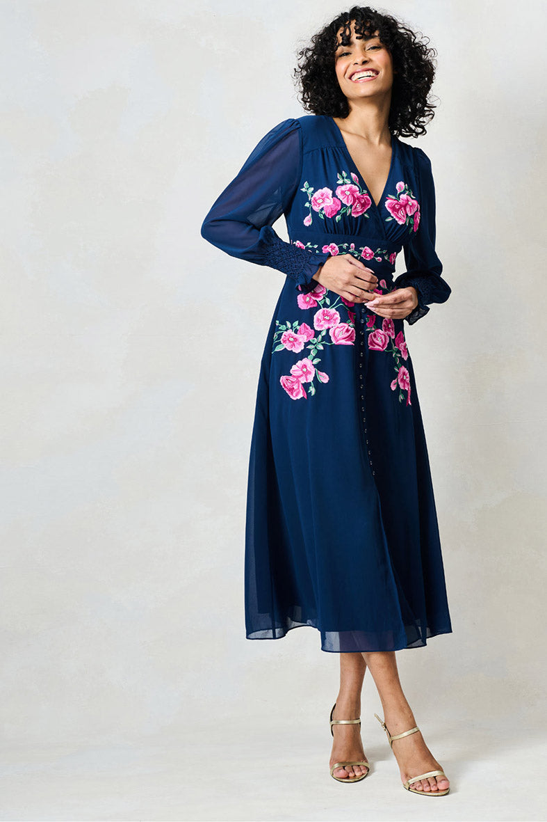 Hope & Ivy Ada Navy A Line Dress