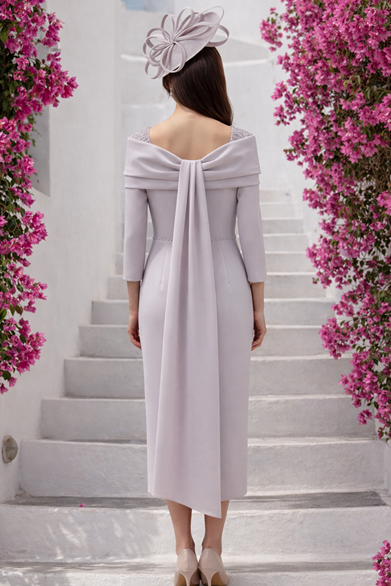 Labella 8037 Silver Rose Pencil Mother Of The Bride Dress