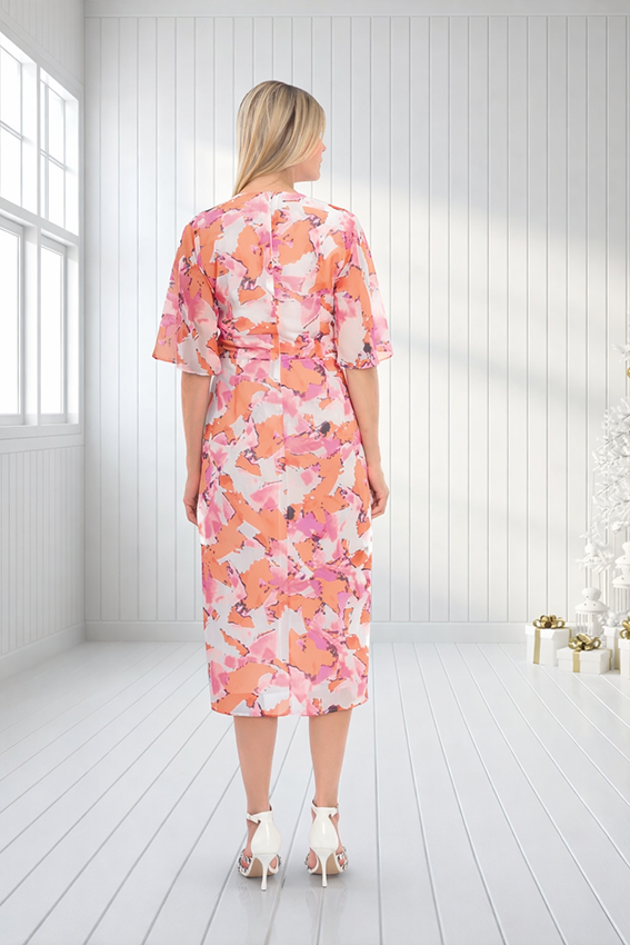 Lizabella 2027 Apricot Patterned Dress