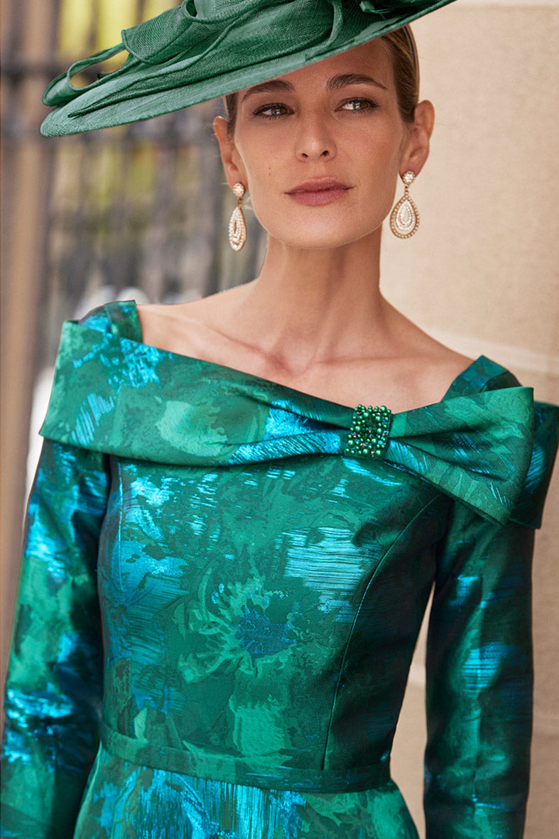 Rosa Clará 8G1L3 Green A Line mother of the bride Dress