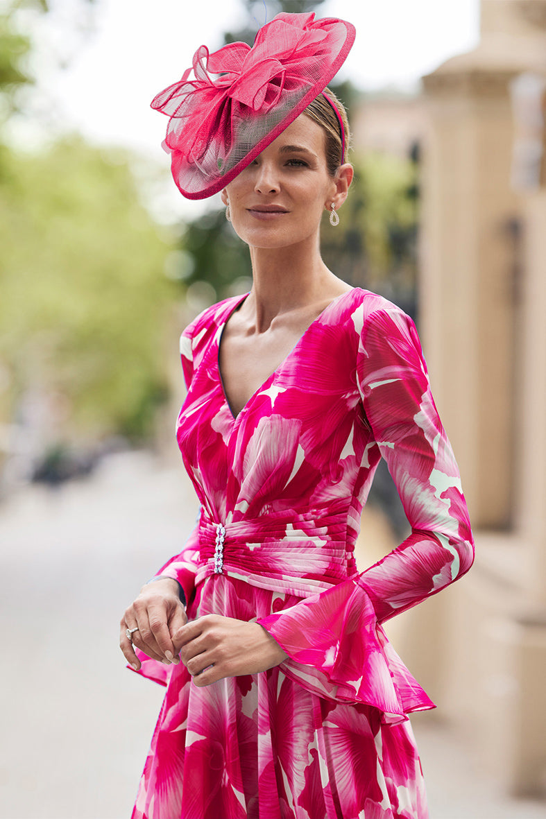 Rosa Clará 8G1L5 Fuchsia A Line Mother of the bride dress