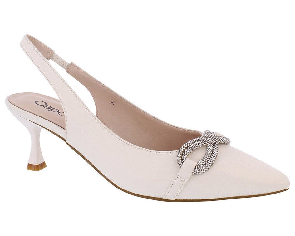 Capollini Sabrina Porcelain Diamante  Sling Shoe
