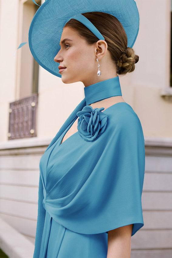 Couture Club 1G260 Petrol A Line Sash Dress