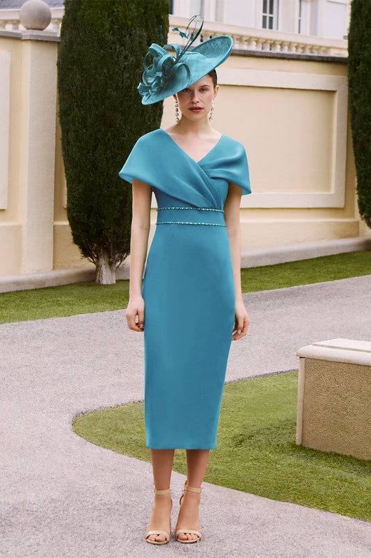 Couture Club 1G2L8 Petrol Bow Back Dress