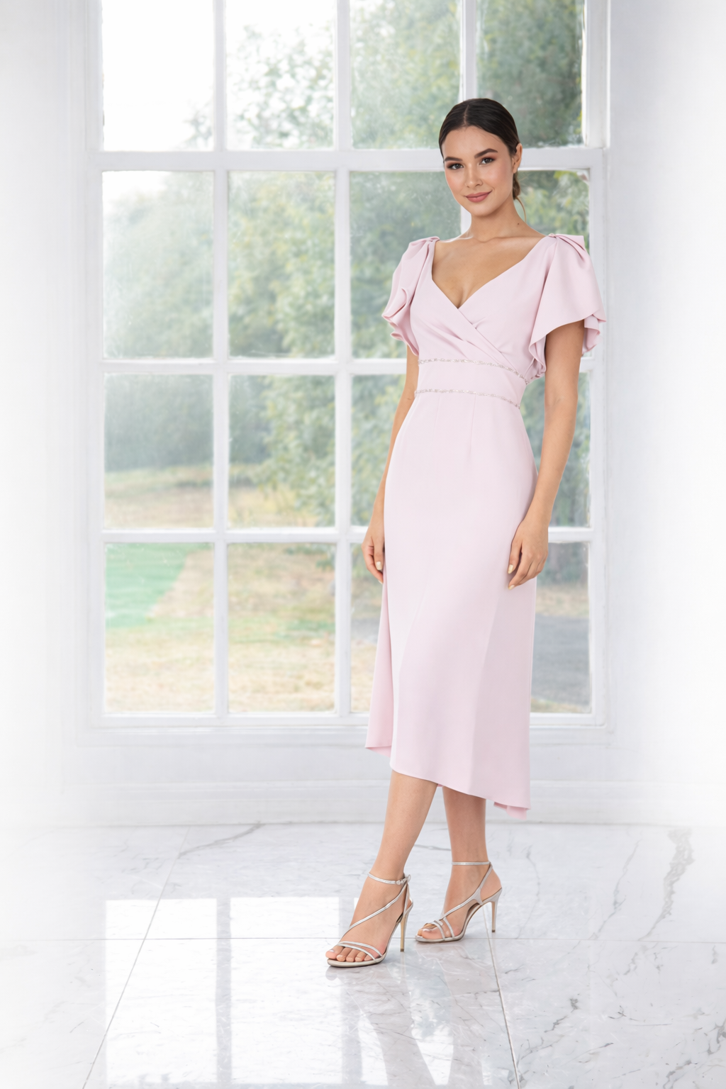 Lizabella 2344 Pink Blush A Line mother of the bride dress