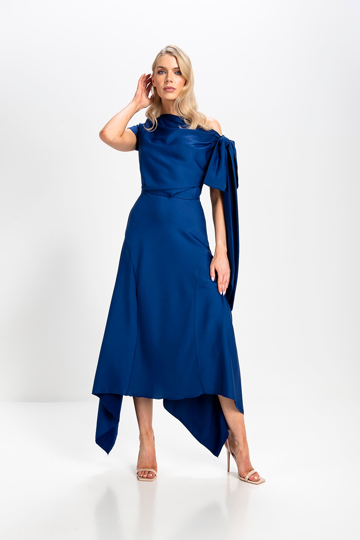 Kevan Jon Didi Cobalt Drape Dress