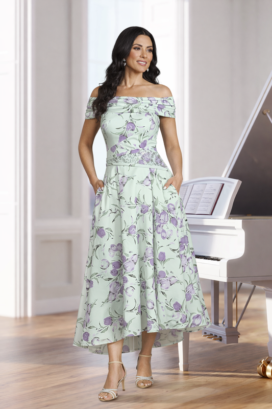 Veromia Occasions 2915 Kiwi Print mother of the bride Dress