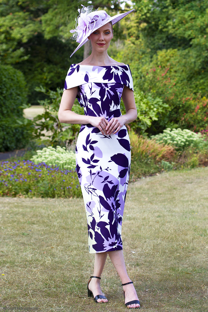 Labella 3428 Purple Lilac Print Dress