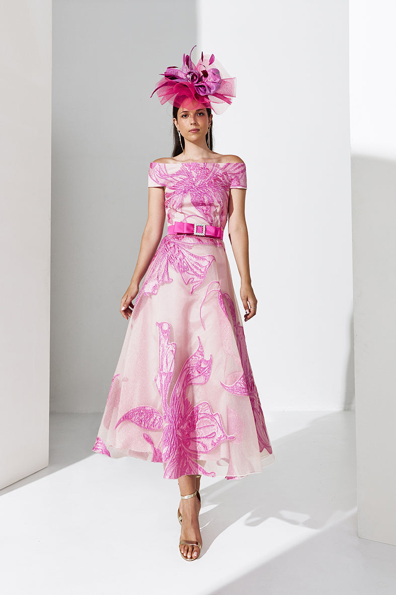 Gabriella Sanchez 5543 Maria Pink Floral A Line Dress