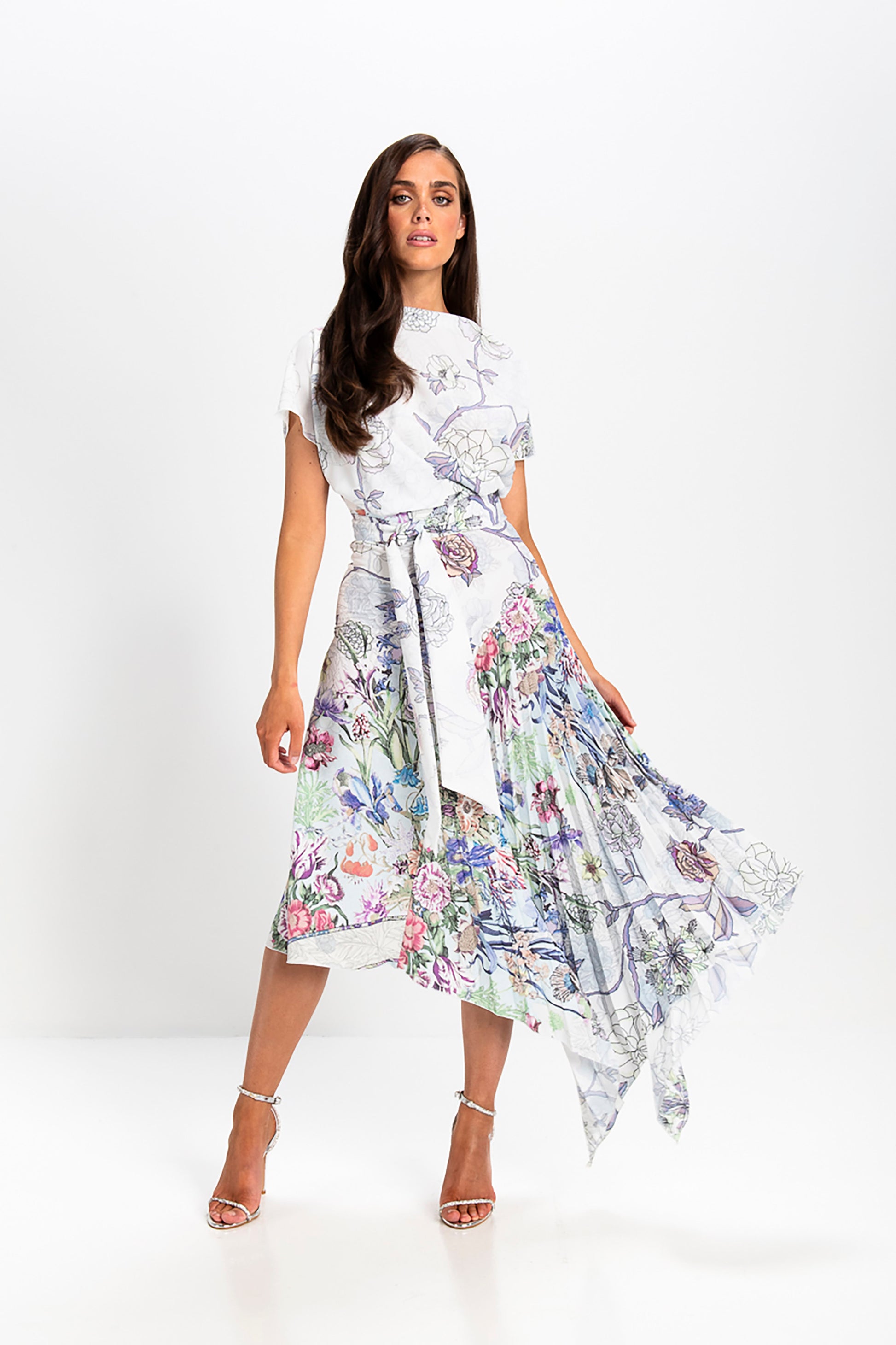 Kevan Jon Mila Floral Pleat Dress