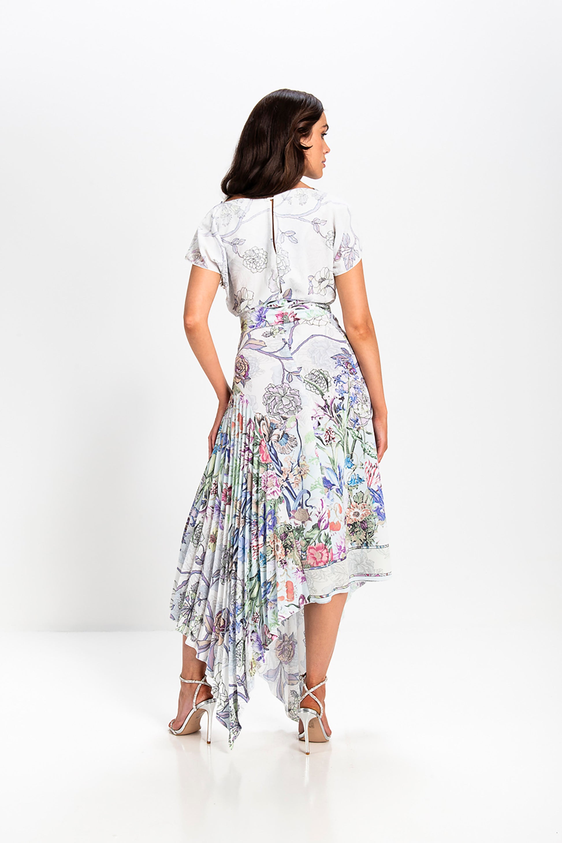 Kevan Jon Mila Floral Pleat Dress