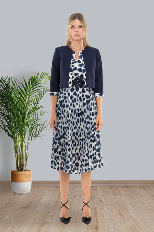 Lizabella 7401 Navy Dress & Jacket