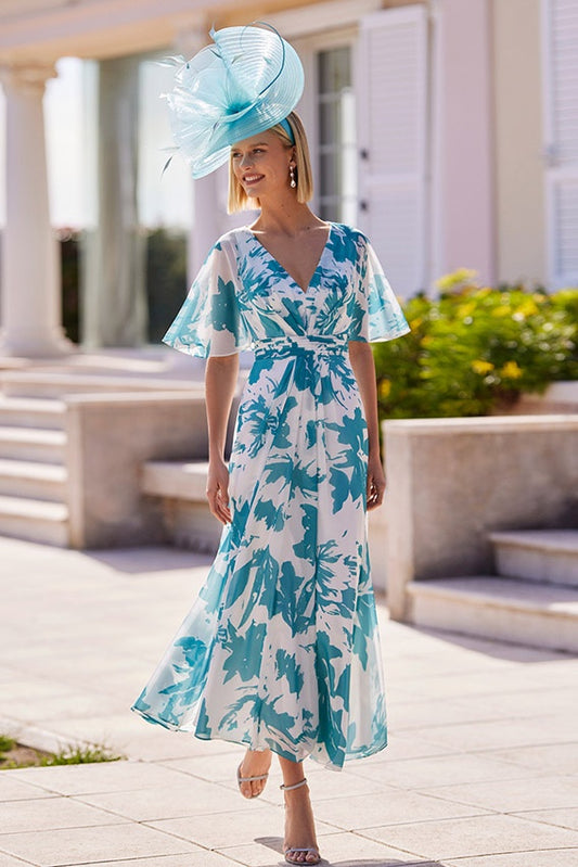 Rosa Clará 9g1c7 Turquoise A Line Dress