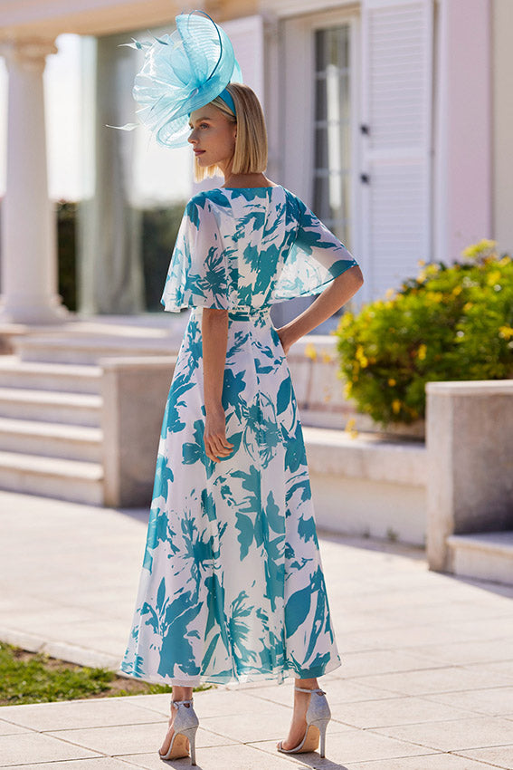 Rosa Clará 9g1c7 Turquoise A Line Dress