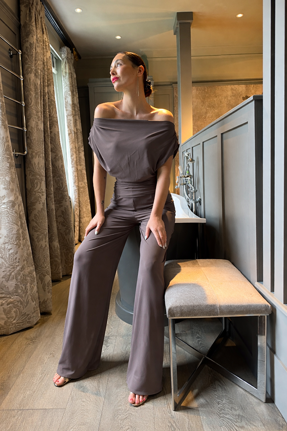 Atom Label Carbon Grey Taupe Jumpsuit