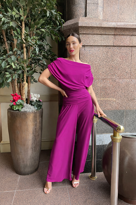 Atom Label Carbon Magenta Jumpsuit