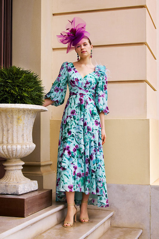 Couture Club 1G1N7 Purple / Mint A Line Dress