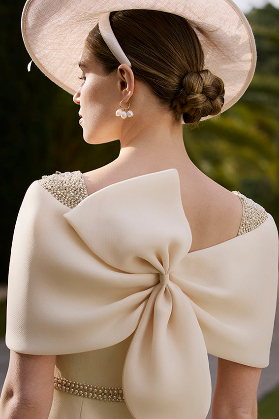 Couture Club 1G296 Sand Bow Back Dress