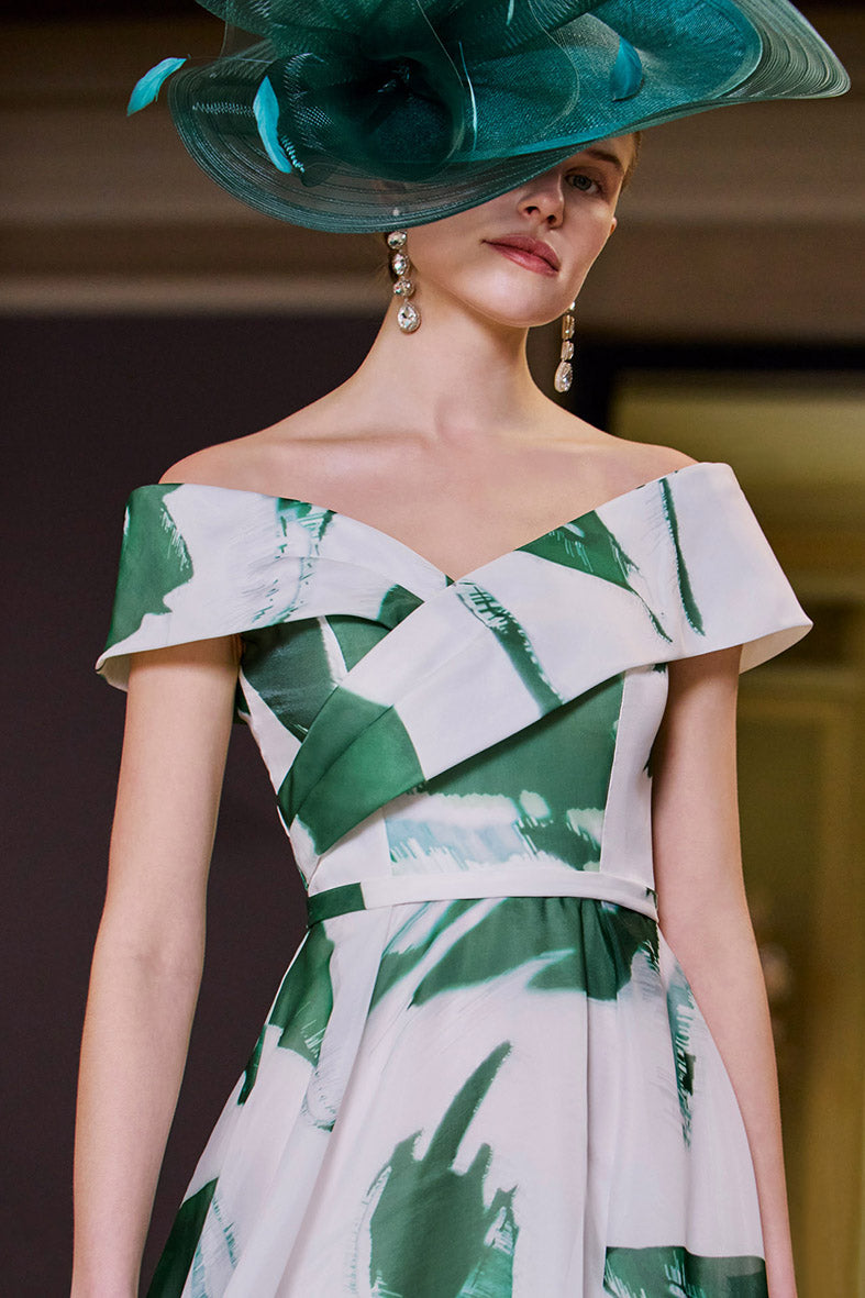 Couture Club 1G2M8 Green Ivory A Line Dress
