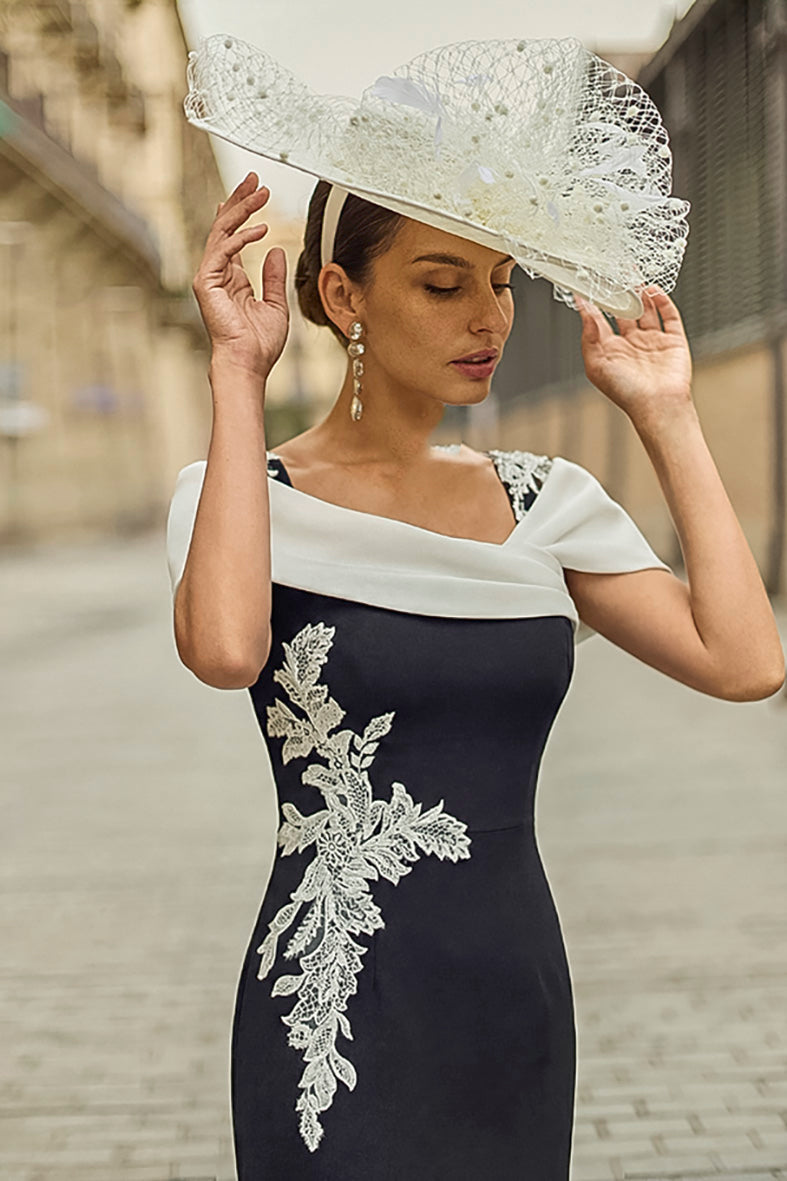 Couture Club 2G214 Black Ivory Bow Back Mother Of The Bride Dress