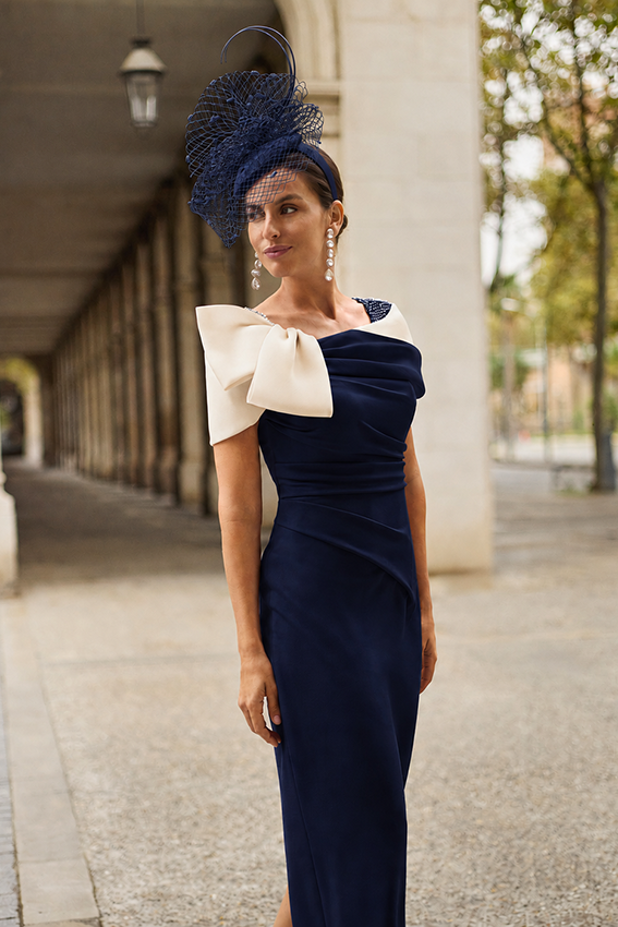 Couture Club 2G215 Navy Ivory Mother Of The Bride Dress