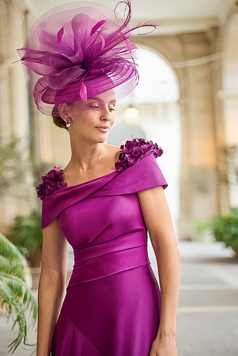 Couture Club 2g226 Aubergine Midi Mother Of The Bride Dress