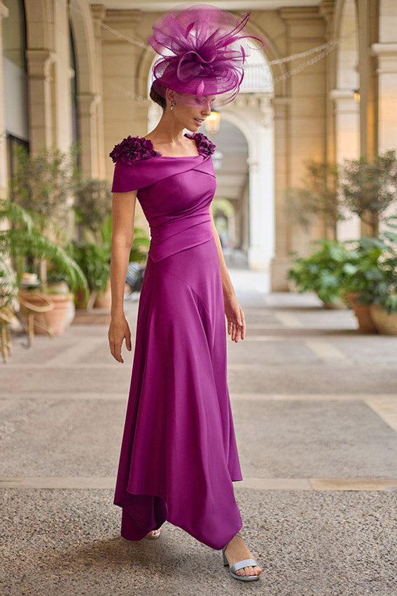 Couture Club 2g226 Aubergine Midi Mother Of The Bride Dress