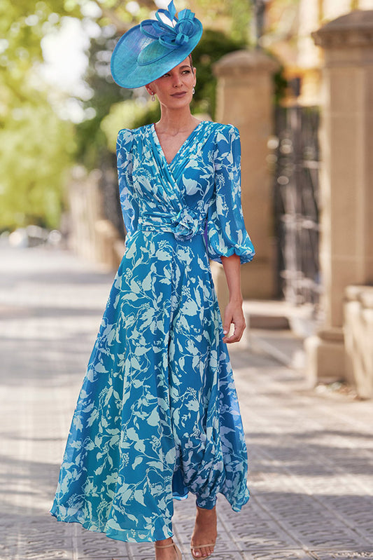 Couture Club 8G1M8 Petrol Blue A Line mother of the bride Dress