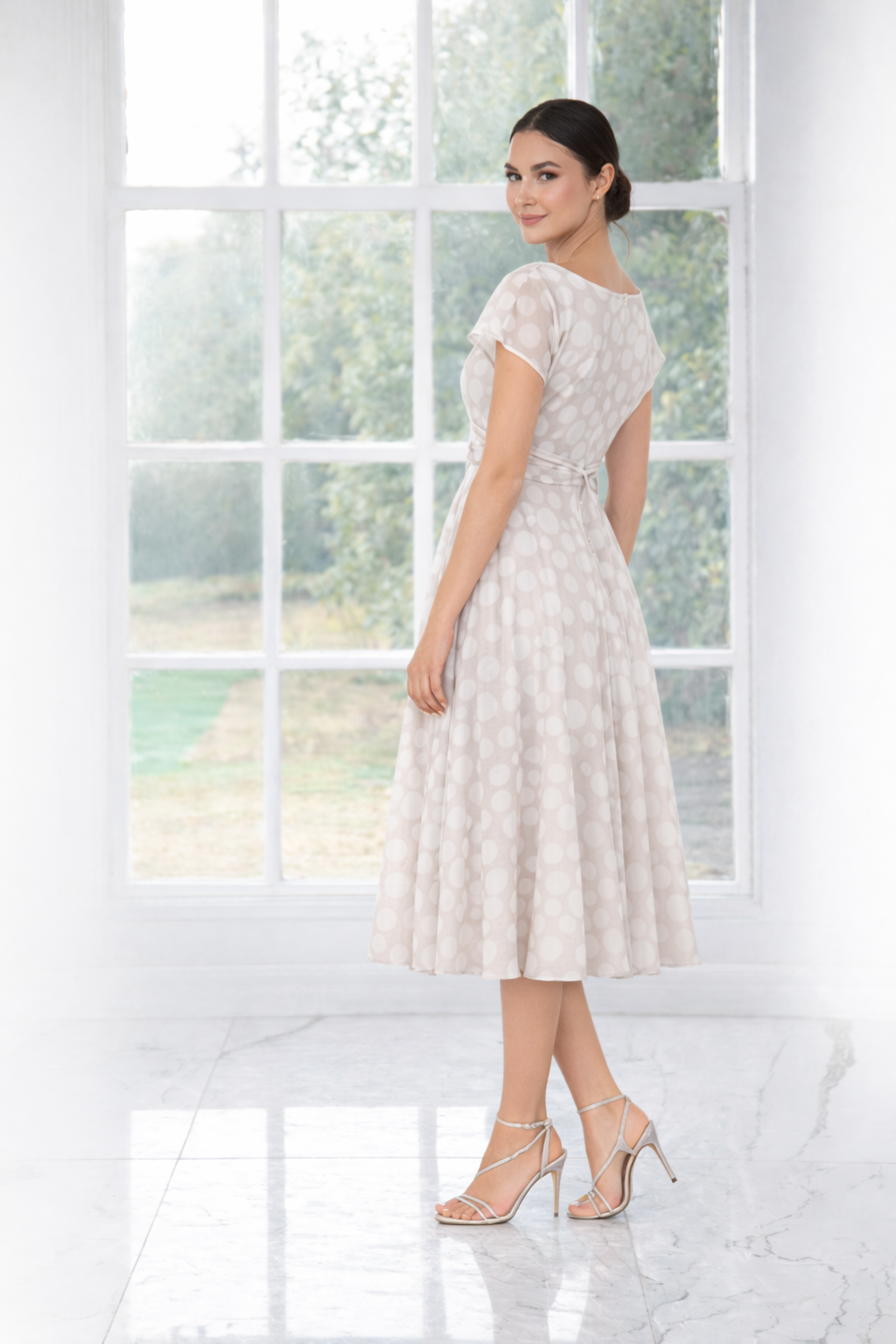 Ella Boo 2514 Stone Polka Dot Dress