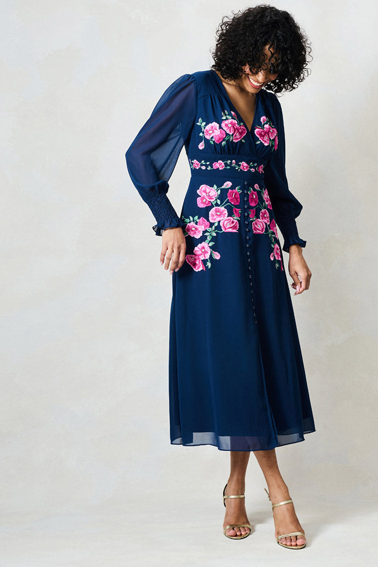 Hope & Ivy Ada Navy A Line Dress