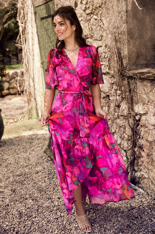 Hope & Ivy Corinne Maxi Wrap Dress