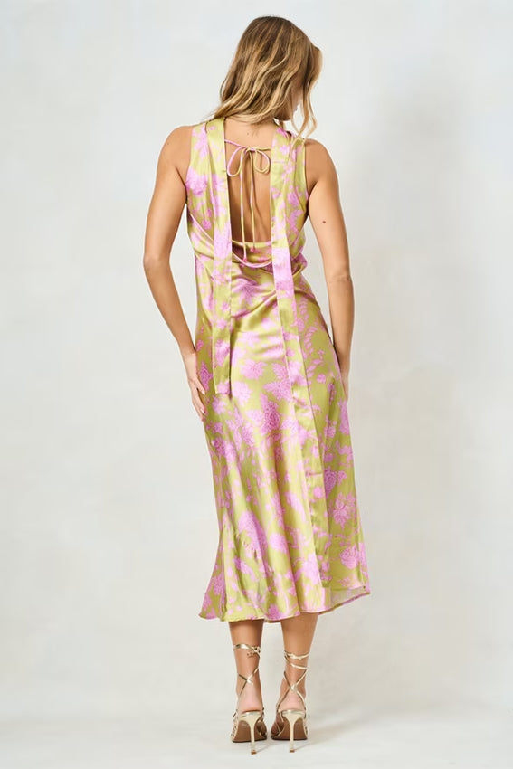Hope & Ivy Inas Pink & Cream Floral Straight Dress