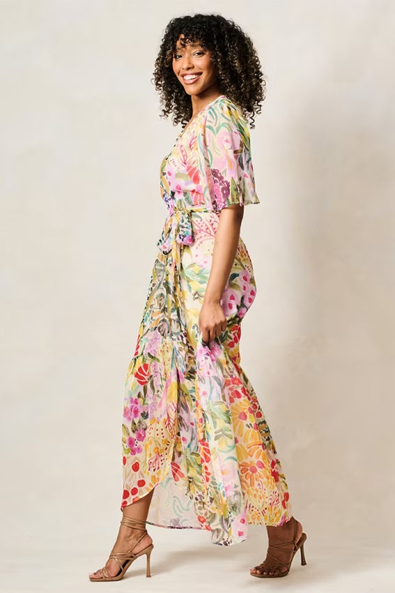 Hope & Ivy Julia Floral Maxi Wrap Dress