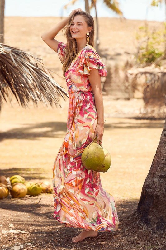 Hope & Ivy Blake Blue Floral Maxi Dress