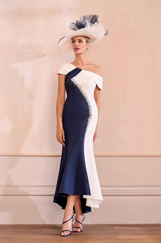 John Charles 66658A Navy / Ivory Mother Of The Bride Dress