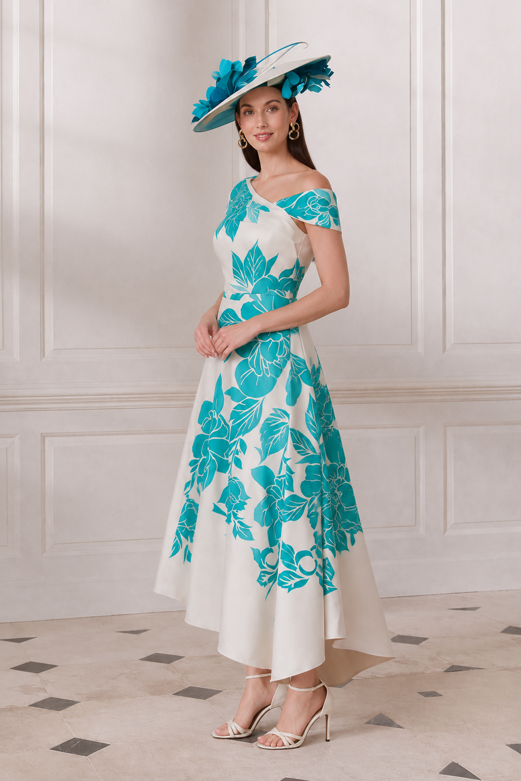 John Charles 66770 Ivory Peacock A Line Mother Of The Bride Dress