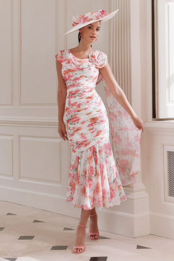 John Charles 66777 Tropical Bloom Fit & Flare Dress