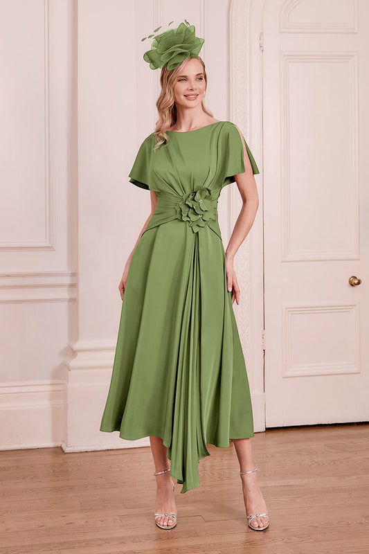 John Charles 66782 Forest A Line Mother Of The Bride Dress With Floral Waist Attachment