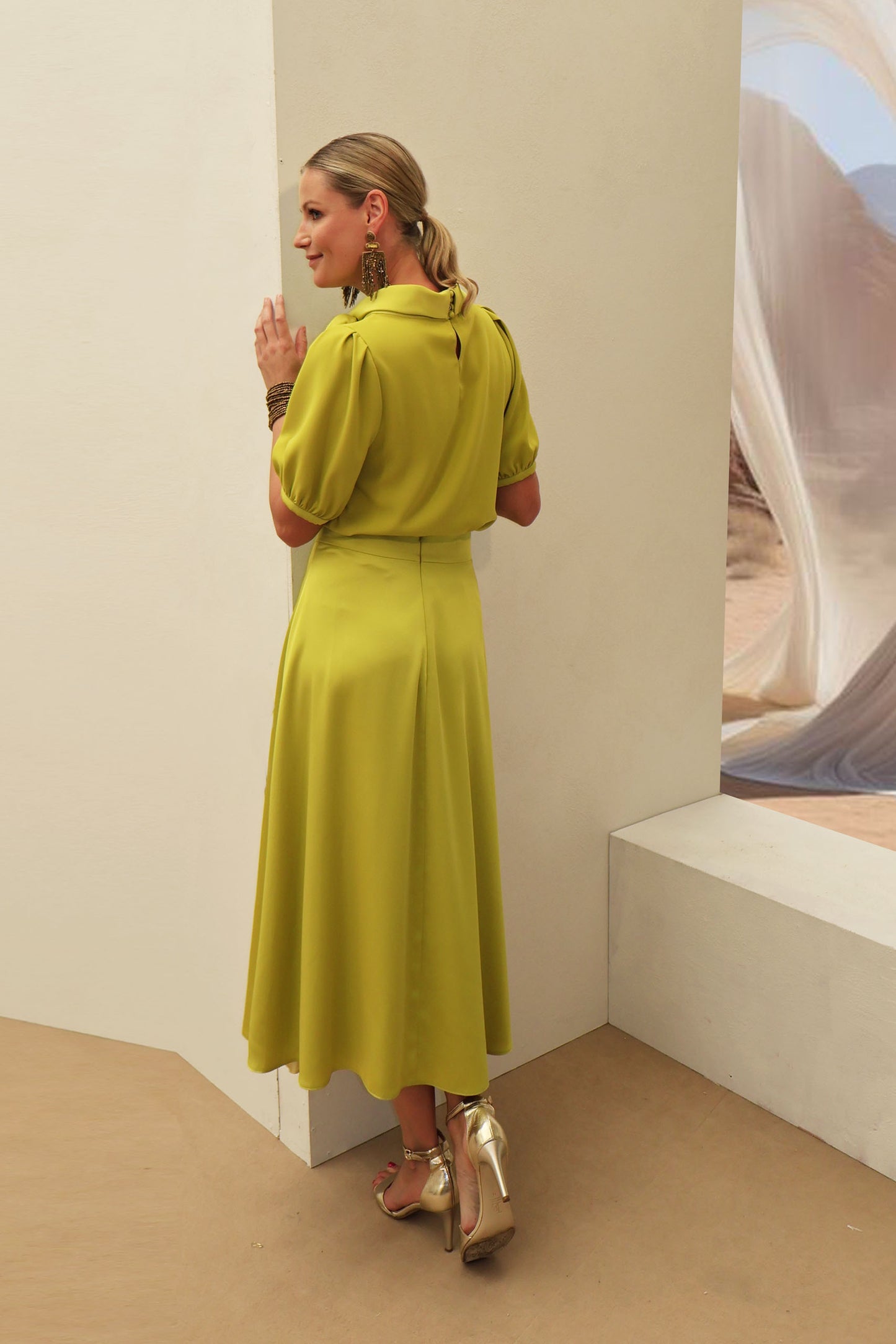 Linea Raffaelli 429 Soft Lime A Line Skirt & Bodice