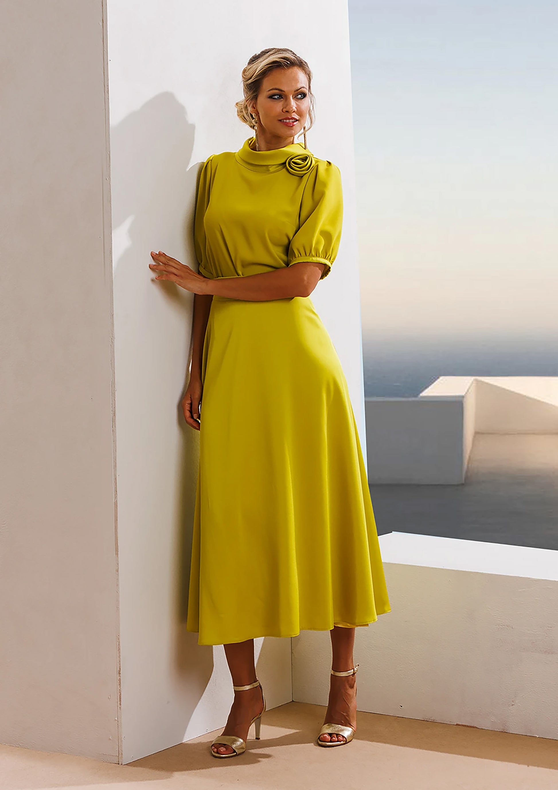 Linea Raffaelli 429 Soft Lime A Line Skirt & Bodice