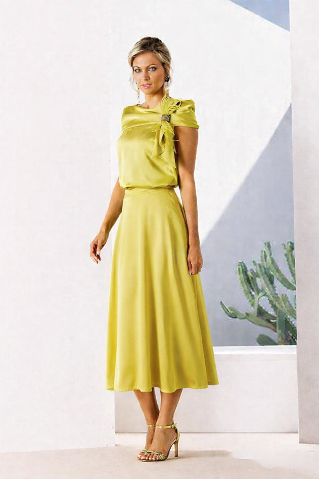 Linea Raffaelli 429 Soft Lime A Line Skirt & Bodice