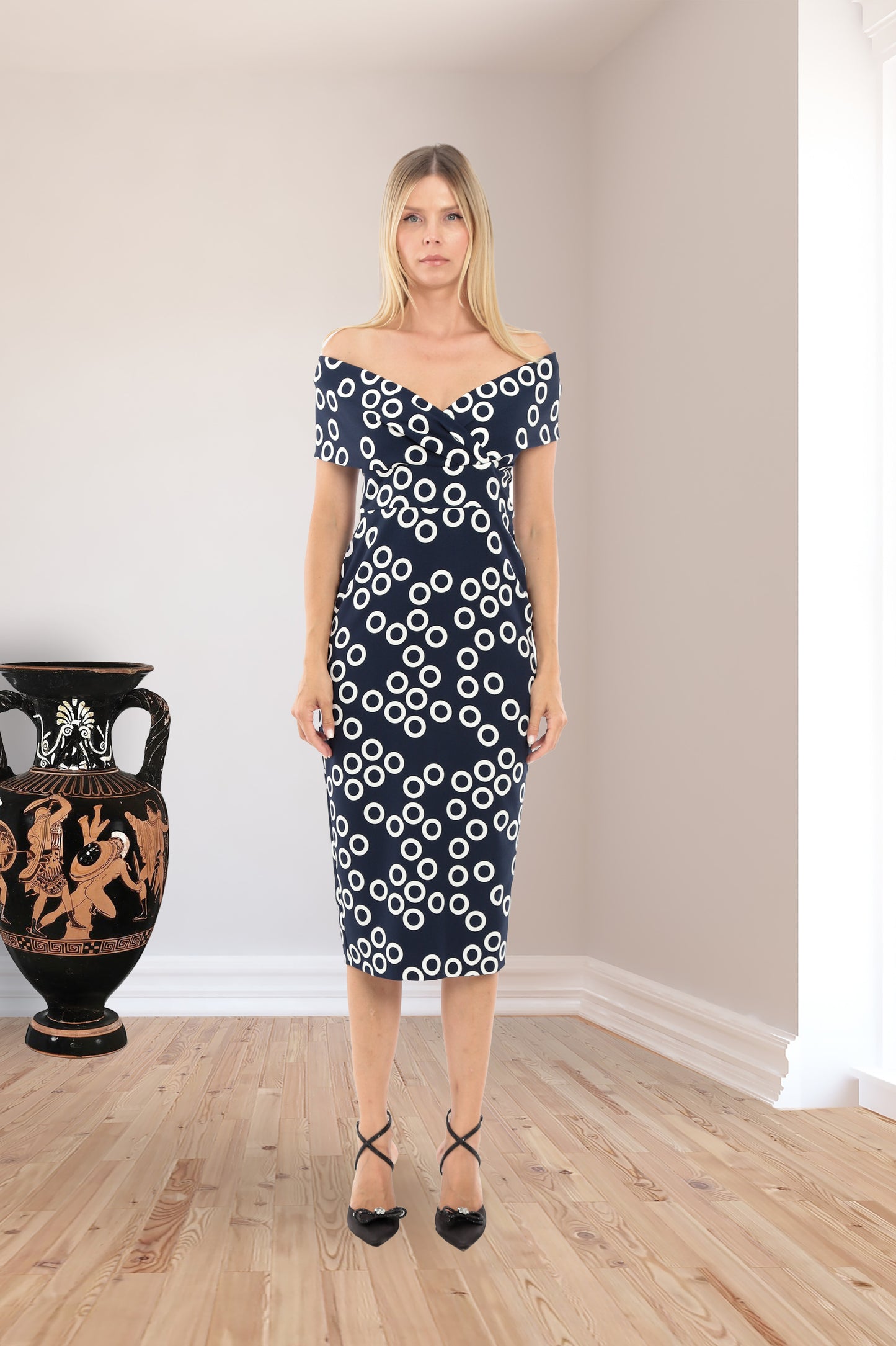 Lizabella 2014 Navy Patterned Dress