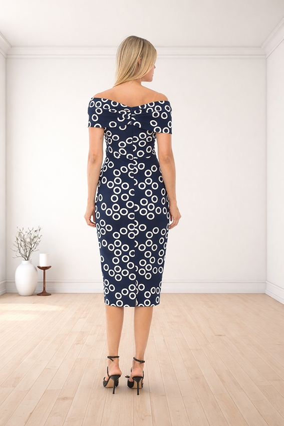 Lizabella 2014 Navy Patterned Dress
