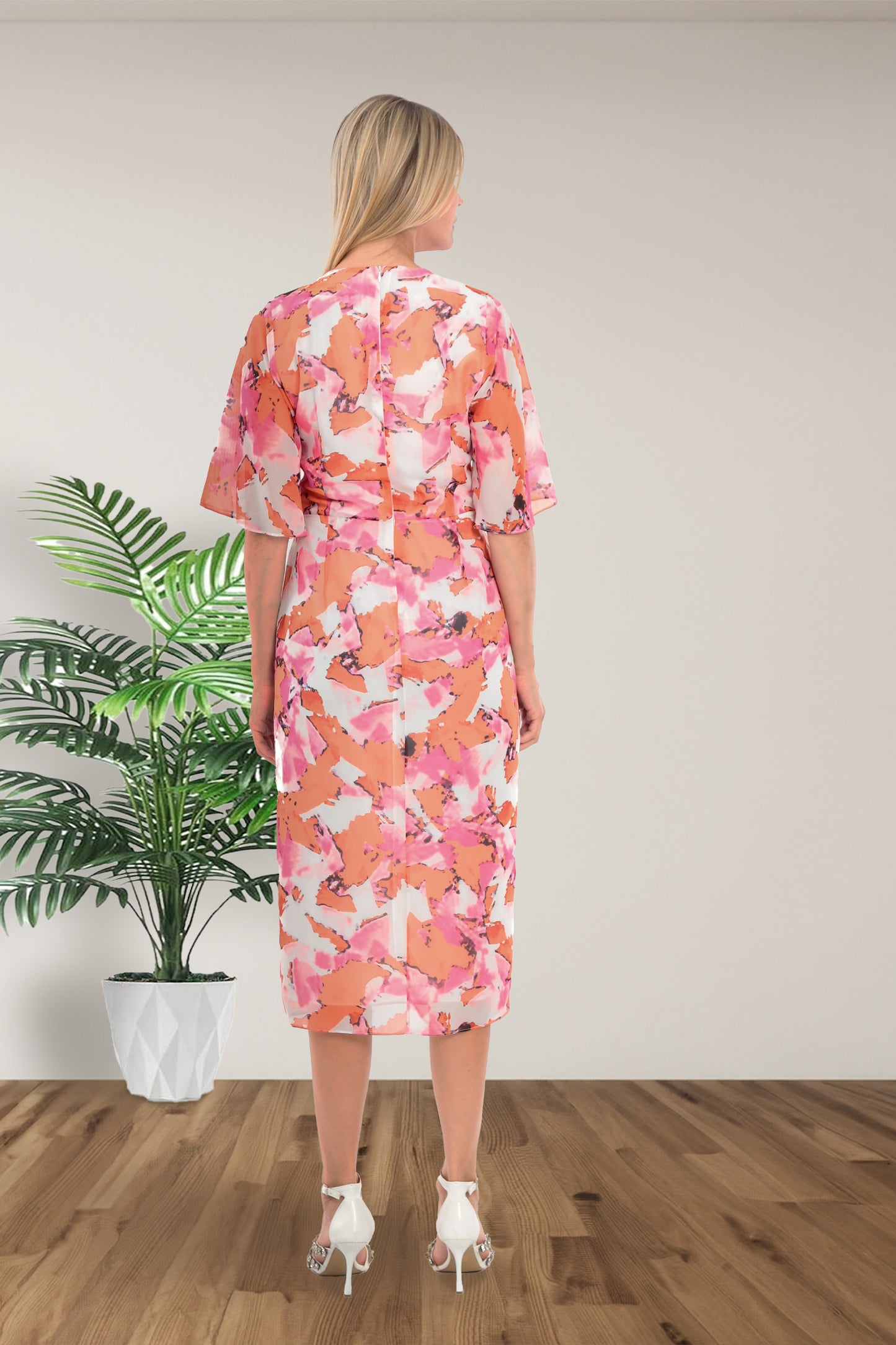 Lizabella 2027 Apricot Patterned Dress